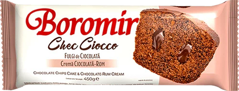 Boromir - Tort Ciocco cu fulgi de ciocolata si crema de ciocolata cu rom 450g