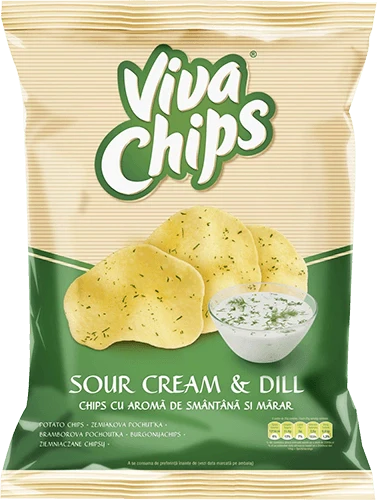 Viva - chips with sour cream and dill flavor / Viva Chips Sour Cream &amp; Dill 100g